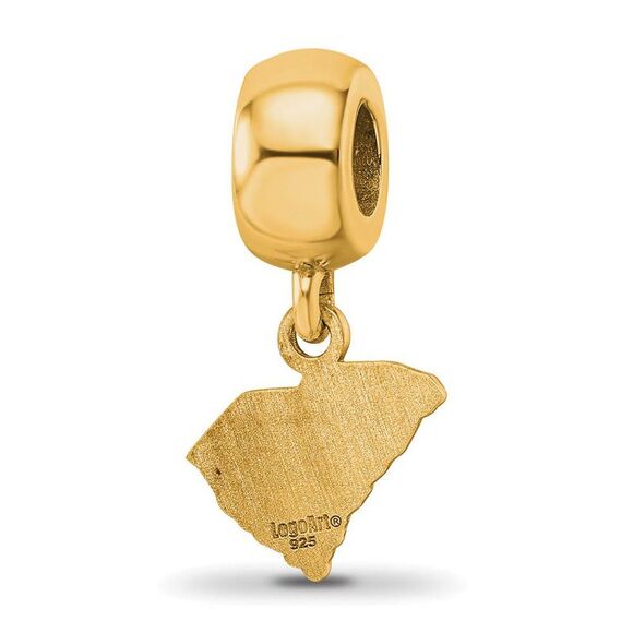 14K Gold Plated Sterling Silver The Citadel XS Disc Dangle Bead Charm - Picture 4 of 6